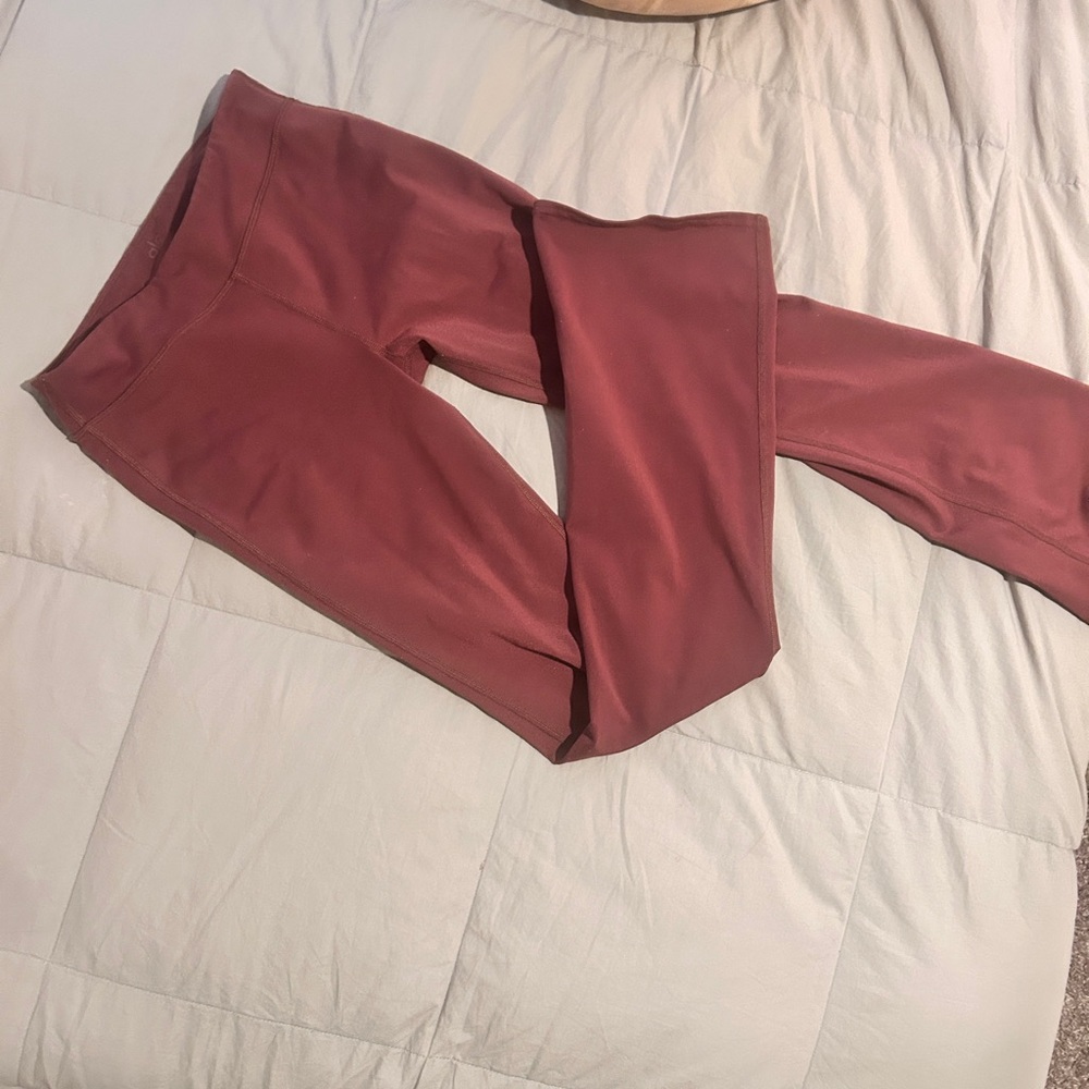Alo yoga dark burgundy low rise flare leggings